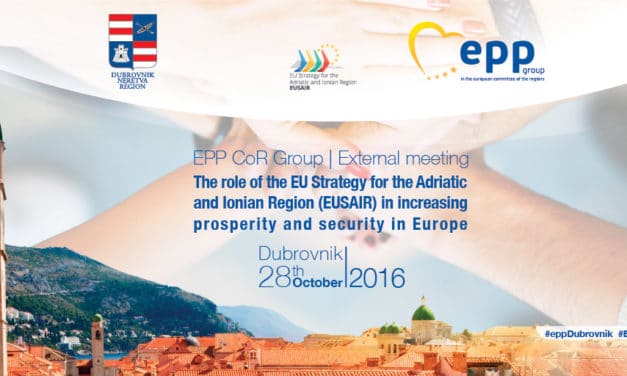 Declaration of CoR EPP Group external meeting “The role of the EUSAIR in increasing prosperity and security in Europe”, Dubrovnik, 28th October 2016