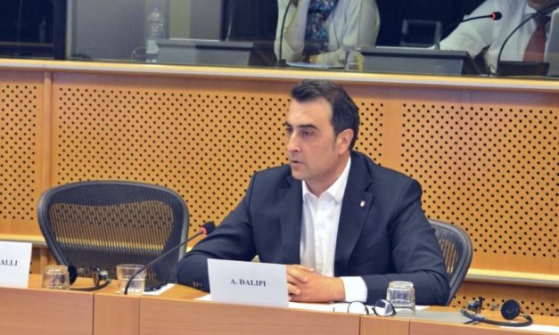 AIE Vice President Aldrin Dalipi at the Joint meeting of EUSAIR Friends and CPMR Adriatic-Ionian Task Force. Brussels, 17 May 2018